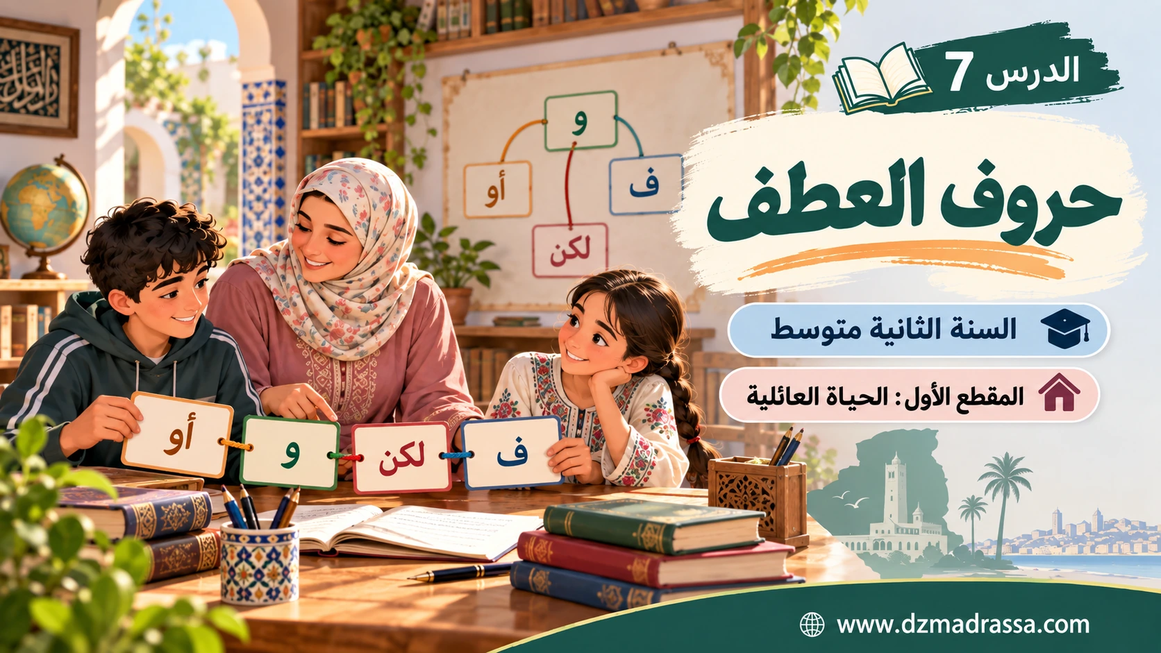 حروف العطف ومعانيها – صورة توضيحية للدرس